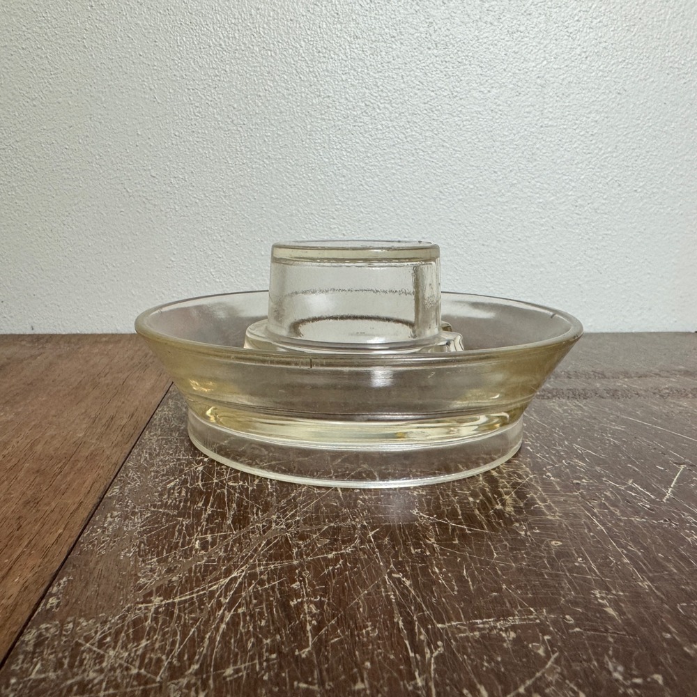 Vintage Clear Glass Chicken Water Feeder‎ Base Patent No 126997